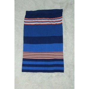 Eloquii Skirt Knit Blue Orange Stiped Plus Size 16/18